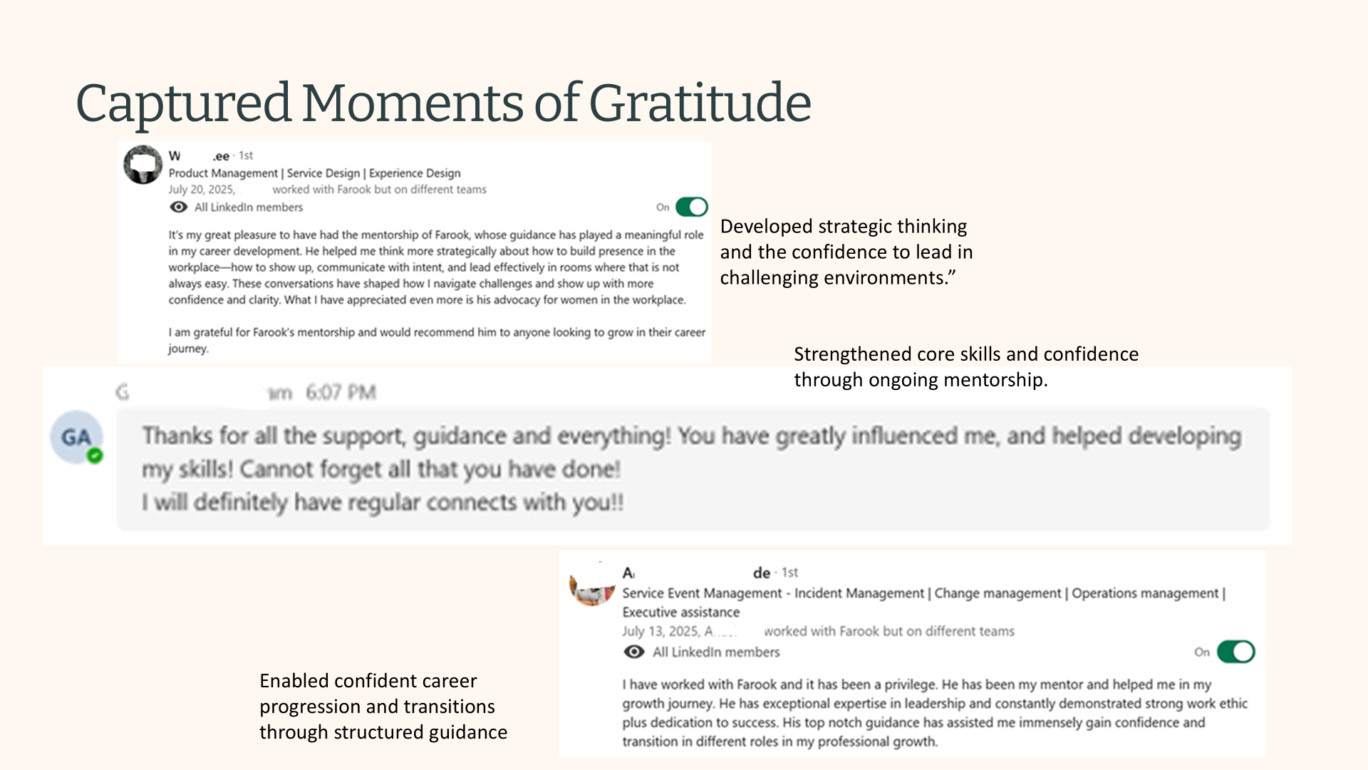 Mentorship proof excerpts